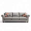 Grijs stoffen bank met kussen 210 x 90 x 85cm voor woonkamergebruik