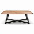 Houten eettafel met zwart metalen onderstel 160 x 80 x 75cm