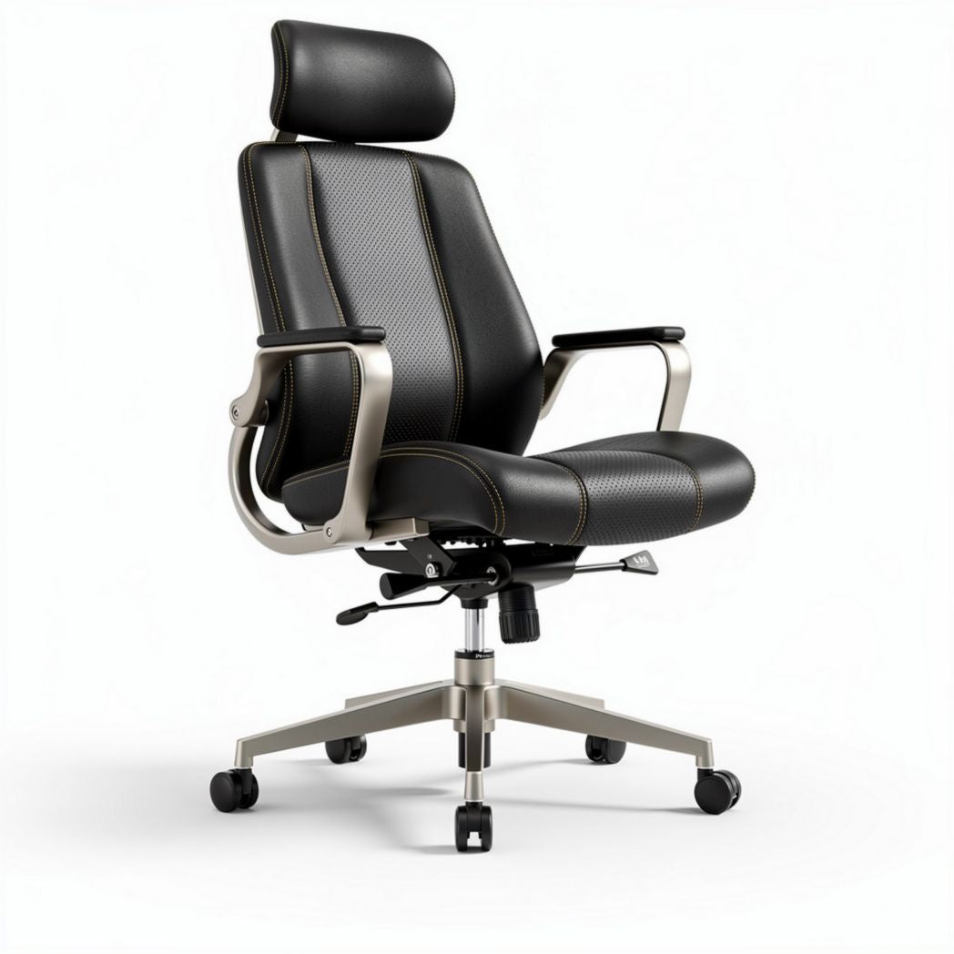 Ergonomische bureaustoel met verstelbare rugleuning in zwart 60 x 60 x 120cm