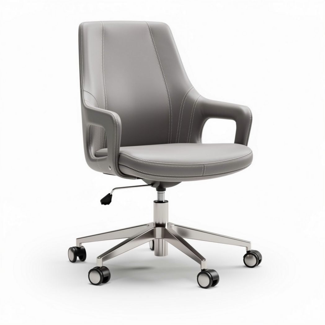 Bureaustoel met stoffen bekleding in lichtgrijs en verstelbare hoogte 60 x 60 x 90cm