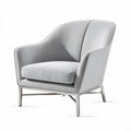 Grijze fauteuil met metalen frame en stoffen bekleding 80 x 80 x 85cm
