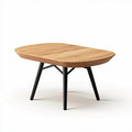 Houten salontafel met zwart metalen poten 120 x 80 x 40cm